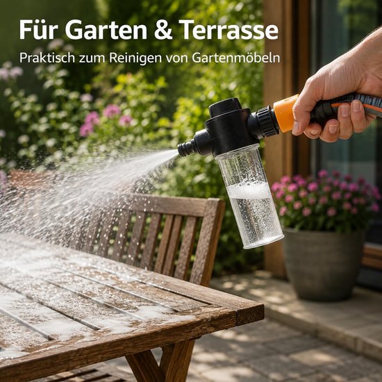 3-delige schuimsproeierset voor tuinslang, zeepdispenseropzetstuk voor autowassen en tuinirrigatie, verstelbare schuimlans voor huishouden en reiniging — afbeelding 5