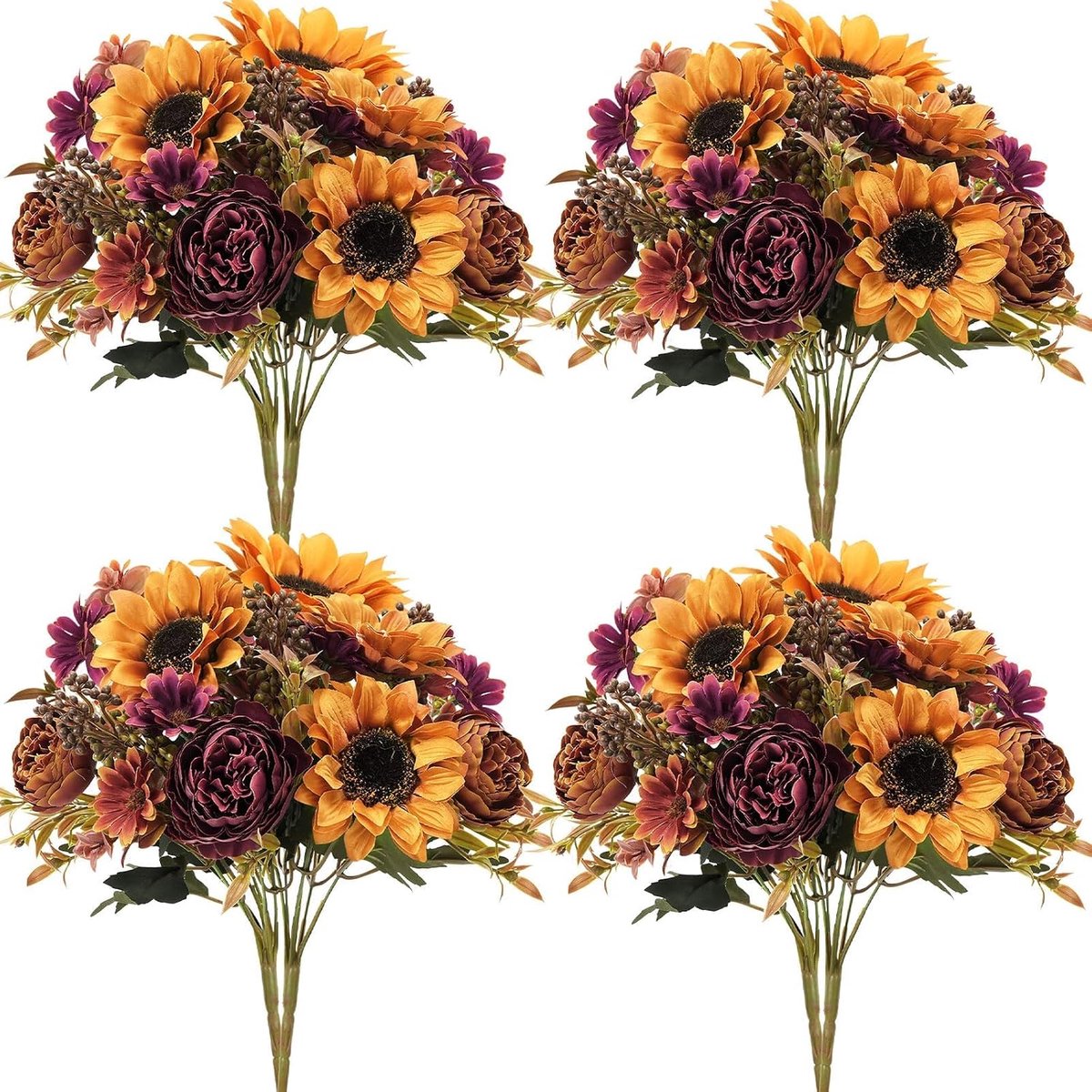 8 Stuks Kunst Zonnebloem Peony