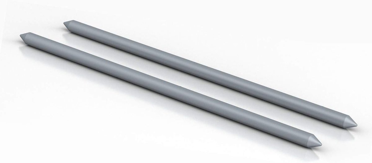 1 paar 3 mm x 80 mm voor Medionic Ionic-pulser (magnesium 3x80)