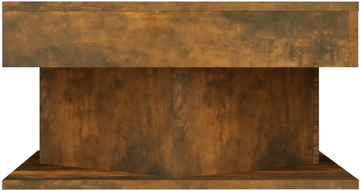 Salontafel, Moderne Vierkante Woonkamer Salontafels met Onderstel, Stijlvolle Middentafel voor Woondecoratie en Vrijetijdsruimte (Gerookt eiken)