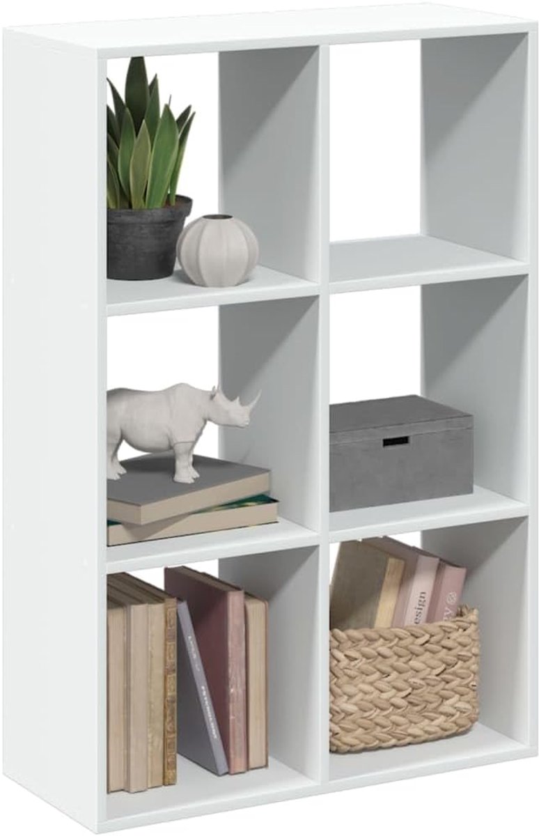 Boekenkast wit 69,5x29x103,5 cm houtmateriaal staand rek