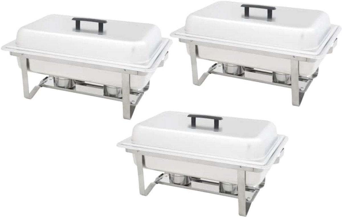 Dish Set 3-delig roestvrij staal voedselwarmer gastronomie
