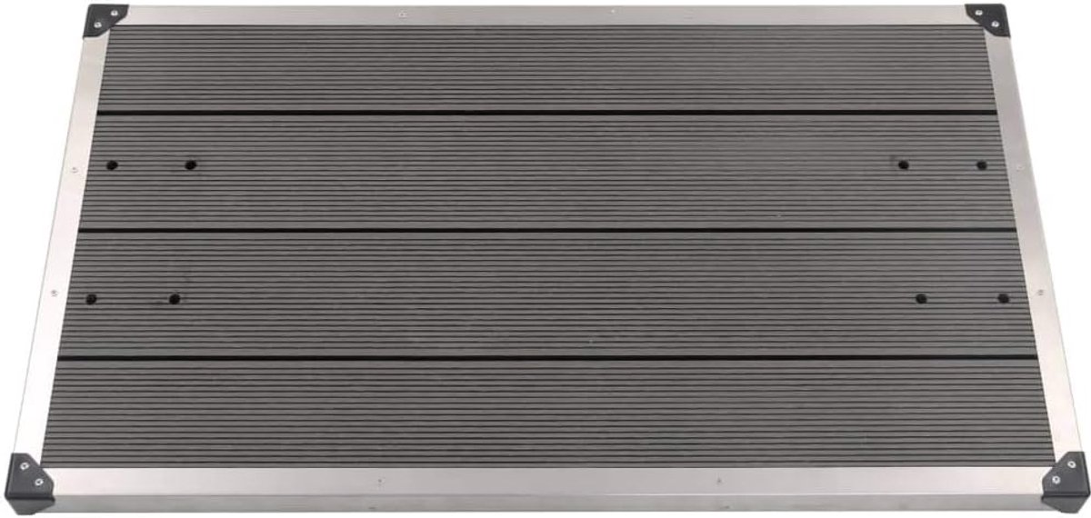 Douchebak voor tuin, terras en zwembad WPC roestvrij staal, grijs, 110 x 62 cm