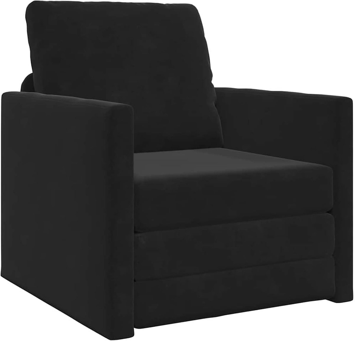 Vloerbed 2-in-1 zwart 74x77x81 cm fluweel, slaapbank dagbed slaapbank voor woonkamer logeerkamer kleine woningen 4106614