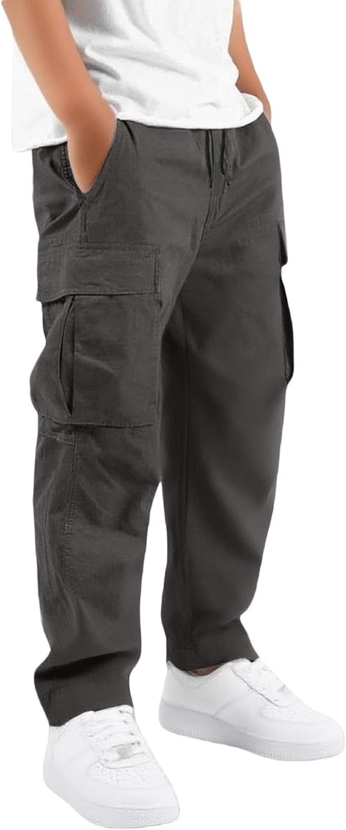 Cargobroek voor kinderen met meerdere zakken, comfortabele vrijetijdsbroek voor jongens, geschikt om buiten te spelen en voor dagelijks gebruik