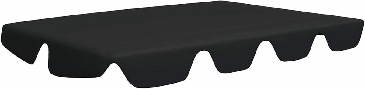 Vervangend dak voor schommelbank, tuinschommel, dakovertrek, schommeldak, reserve-overtrek, zonnedak, dakzeil, zwart, 188/168 x 110/145 cm, stof (100% polyester) met pvc-coating