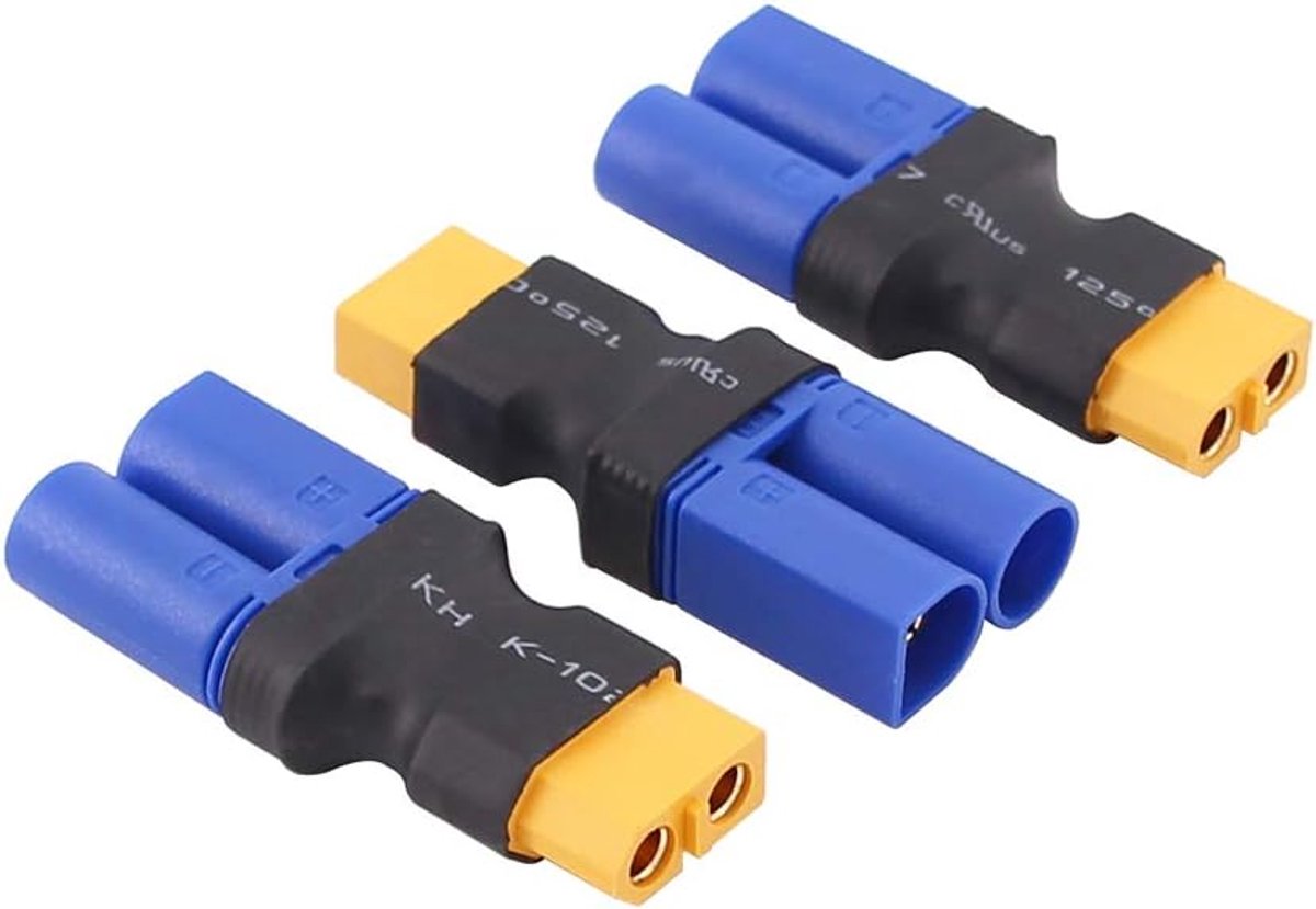 3pcs Male EC5 Losi to Female XT60 Connector Adapter for LiPO Battery(C76-3)