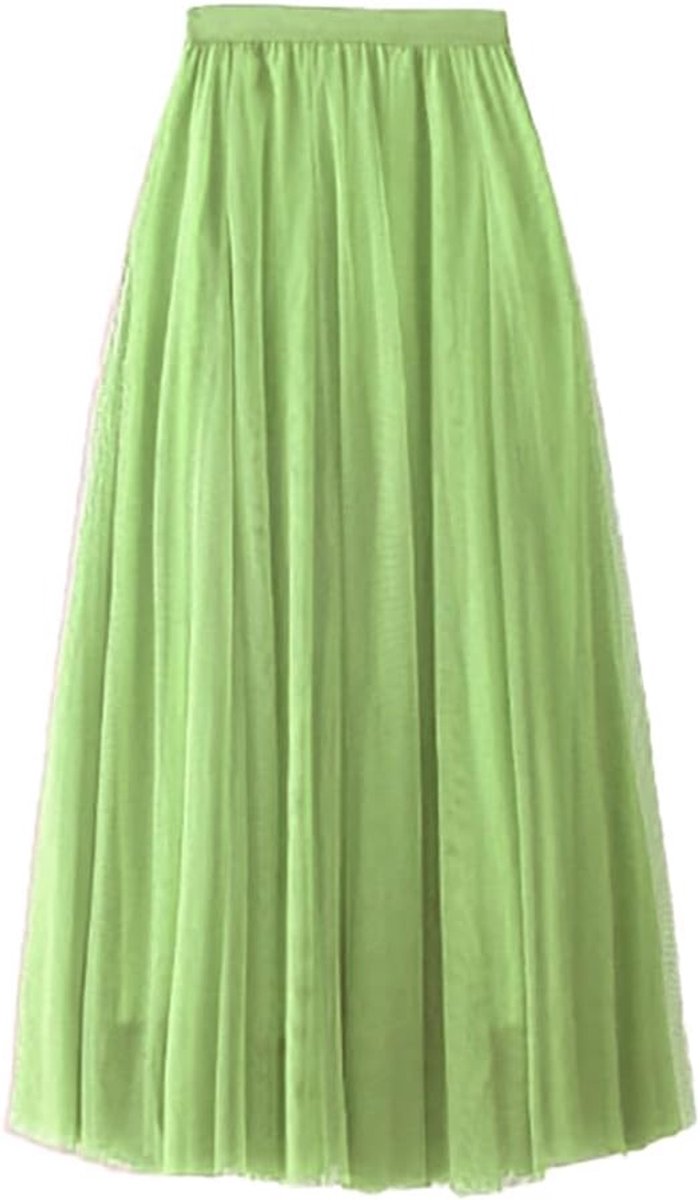 maxi-tule rok voor dames, A-lijn, midi-rok, onderrok, gelaagde rok, plooirok, dames, tule rok met hoge taille, podiumjurk, mesh, tutu, rok voor bruiloft en feest