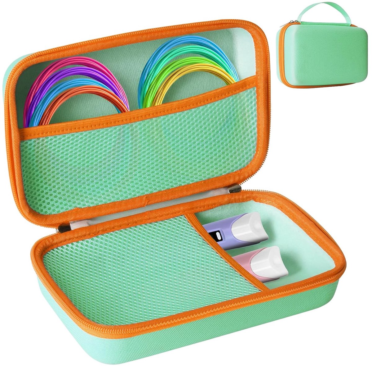 Beschermhoes compatibel met SCRIB3D P1 3D-printerpen, MYNT3D Super 3D-pen, 3Doodler Start, 3D-penset, opbergorganizer, harde beschermhoes voor 3D-printerpen en filament
