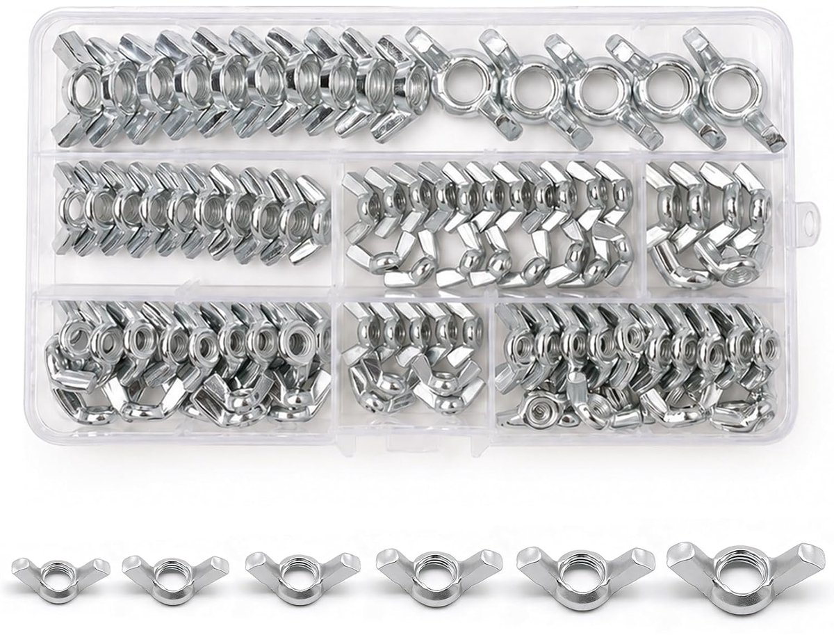 Vleugelmoeren M3 M4 M5 M6 M8 M10, vleugelmoeren set