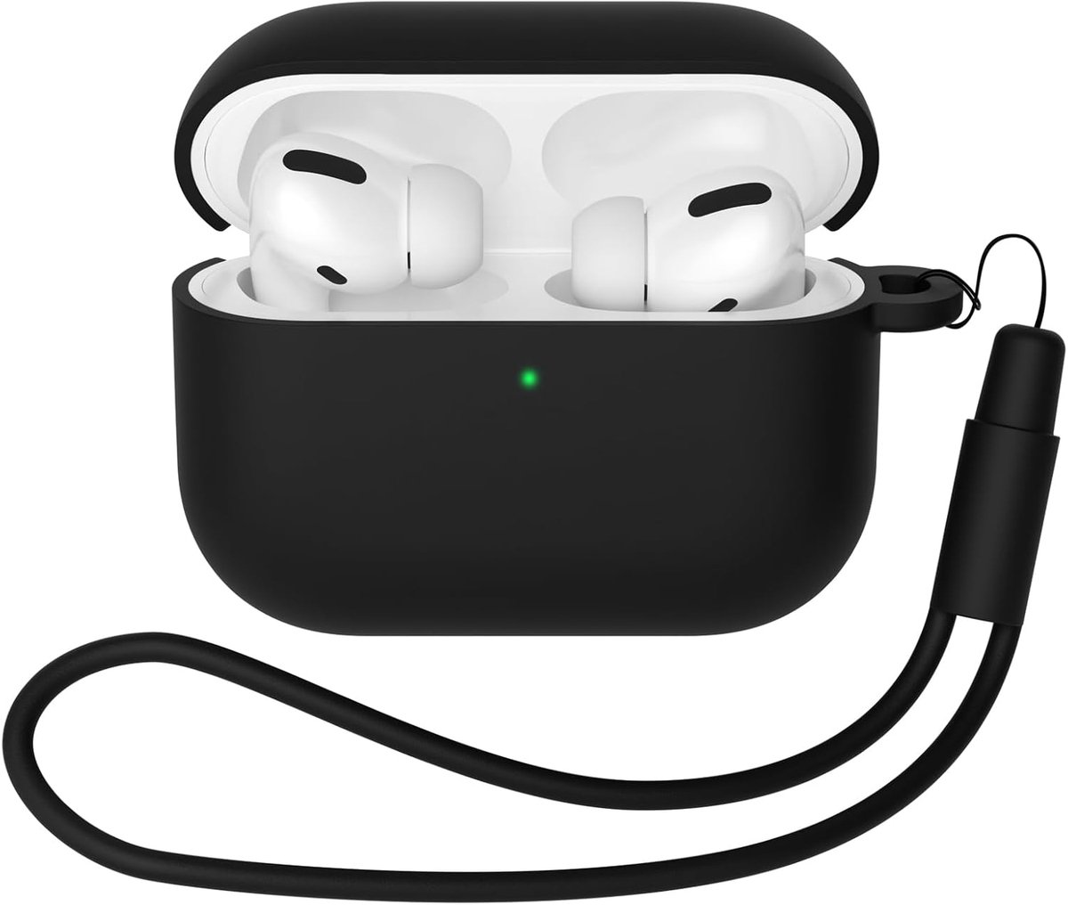 Hoesje compatibel met AirPods Pro 3 (2025), beschermende siliconen hoes voor AirPods Pro 3nd, zachte voorkant led zichtbaar siliconen hoesje, zwart