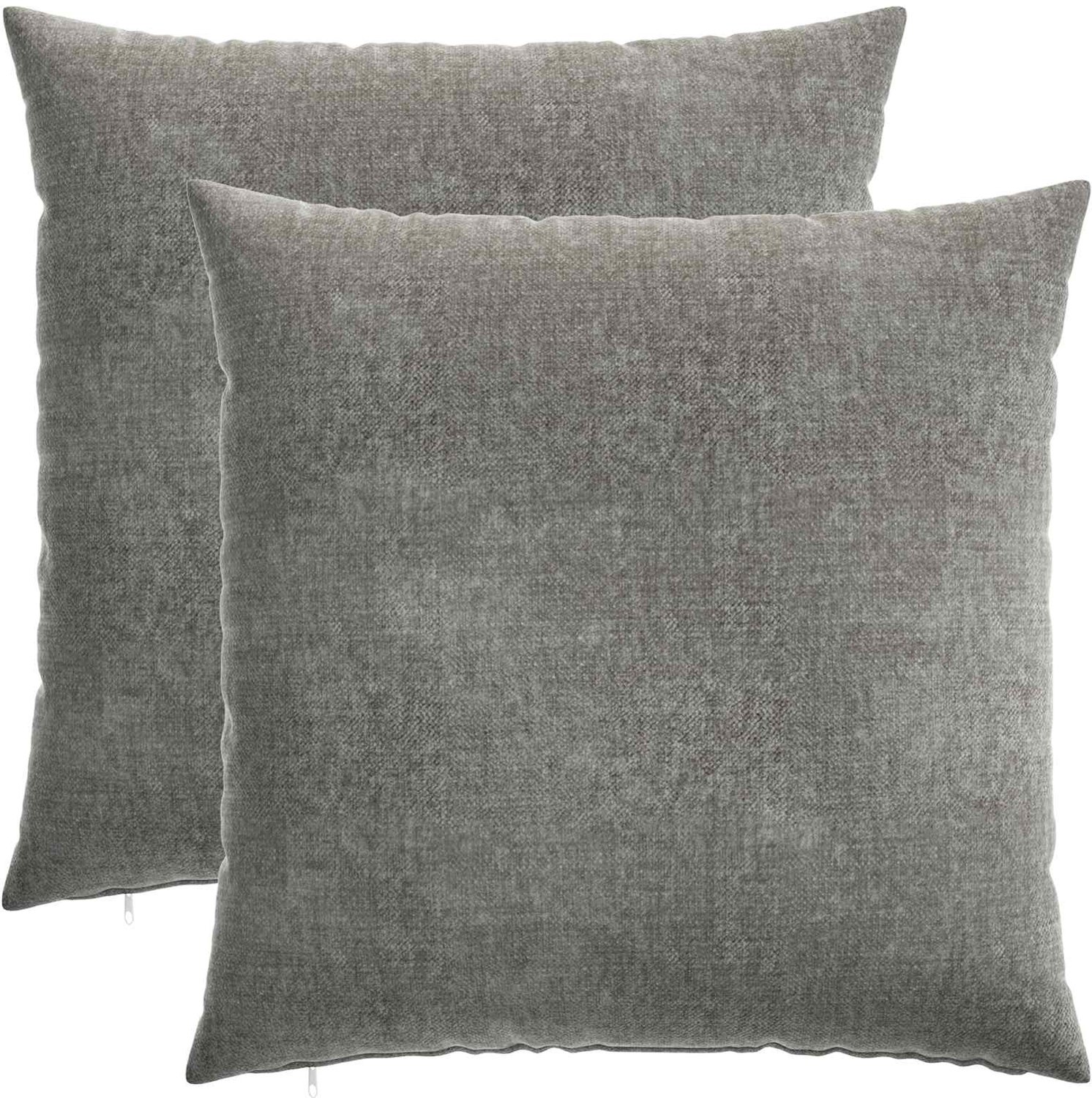 vidaXL Dekenkussen - 2 - st - HEERLEN - Donkergrijs - 55 - x - 55 - cm - Chenille - Stof