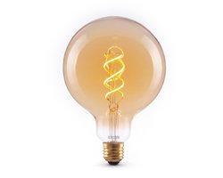 Lucide G125 - Filament lamp - Ø 12,5 cm - LED Dimbaar - E27 - 1x4,9W 2200K - Amber
