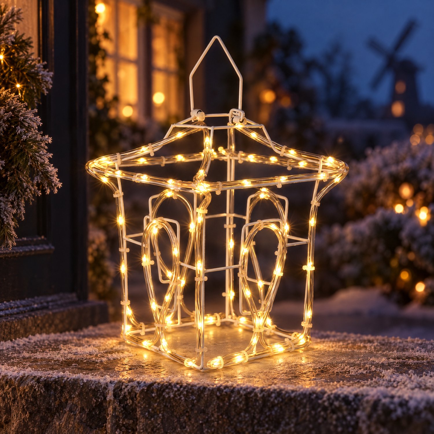 Levano Kerstverlichting Buiten - Kerstversiering - Kerstdecoratie voor Binnen - Kerstverlichting op Batterij - Kerstlampjes - Kerstlichtjes - Lichtslang - Lantaarn voor Buiten - Kerstlantaarn - Verlichte Kerstfiguren - Warm Wit - Timer - IP44