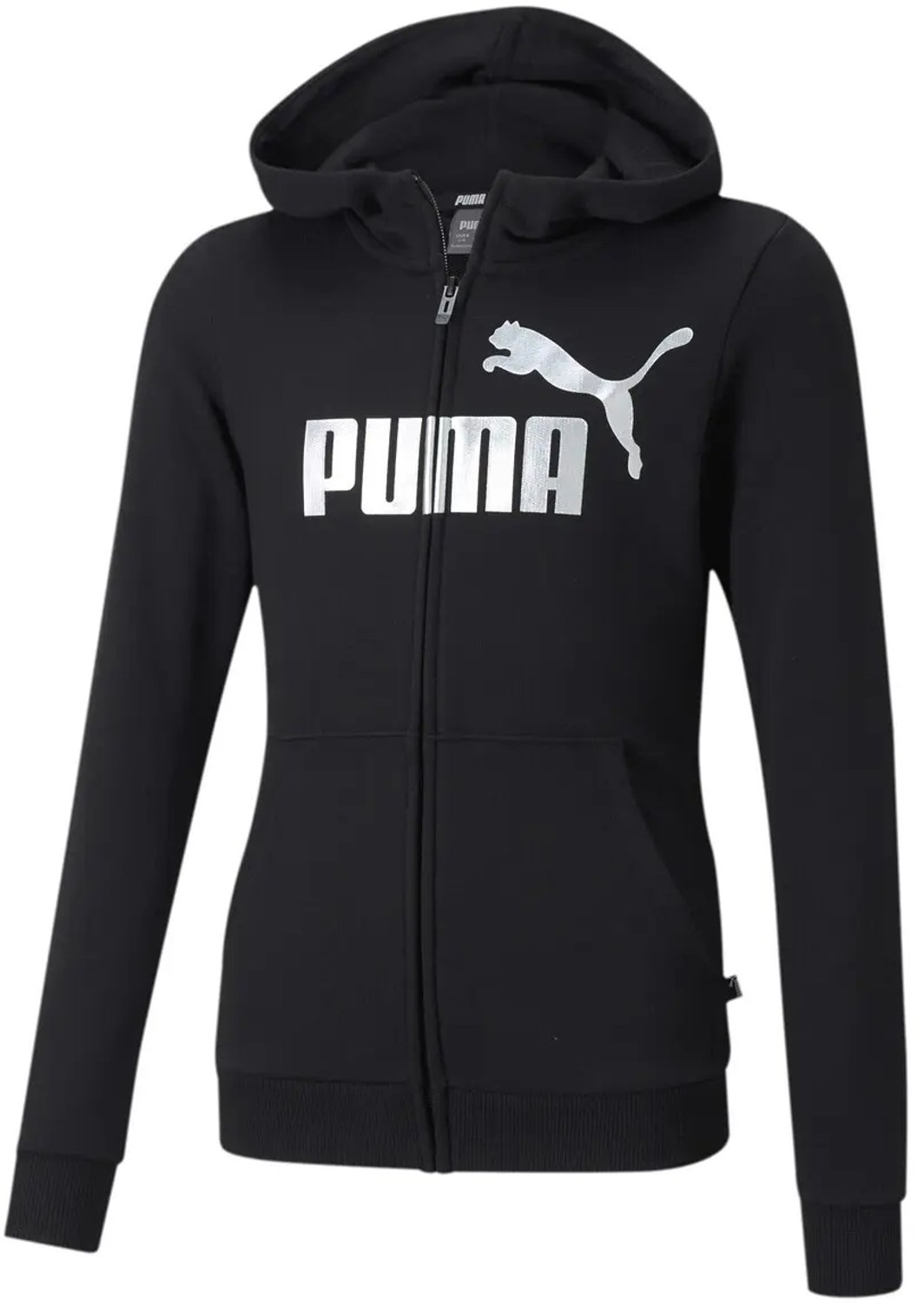 Girl hoodie Puma ESS+ Logo Full-Zip TR G Zwart