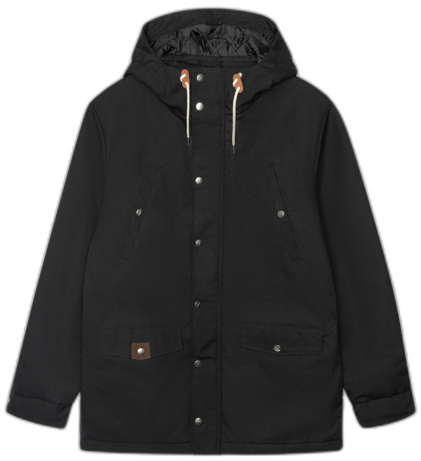 Parka met drukknopen Revolution Zwart