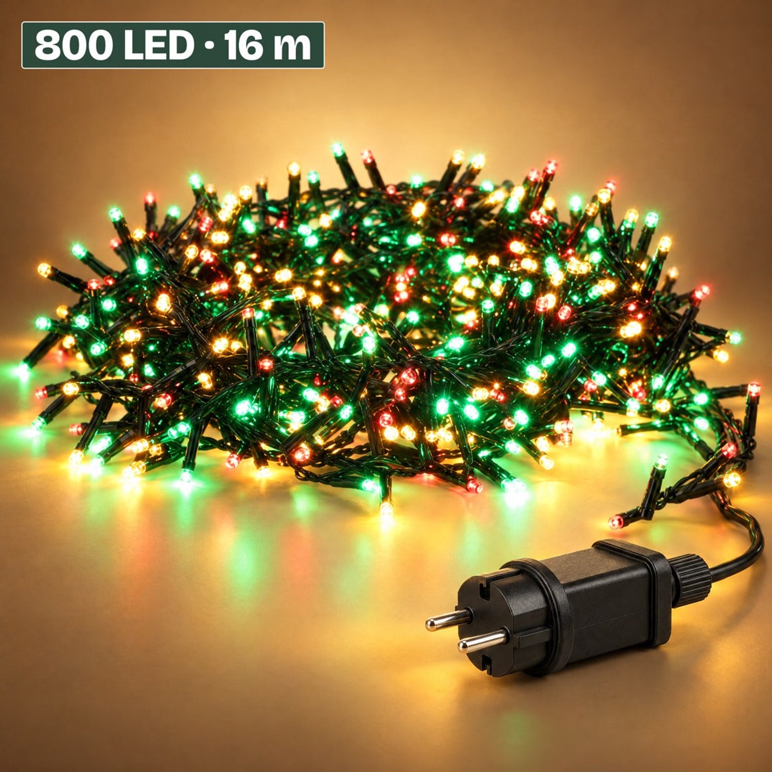 Levano Kerstverlichting Buiten 800 LED 16 m - Kerstlampjes - Kerstboomverlichting - Clusterverlichting - Kerstverlichting Binnen - Lichtsnoer Kerst - Microcluster - Kerstlampjes Gekleurd - Sfeerverlichting - Kerstboomverlichting met Timer - IP44