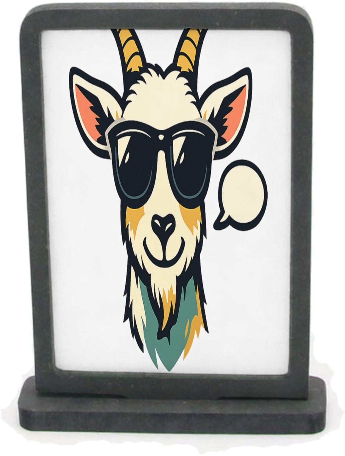Mr Cadeautjes Houten fotolijst rechthoek met MDF inleg - design Stoer dierenportret met relaxte houding | cadeau Wit
