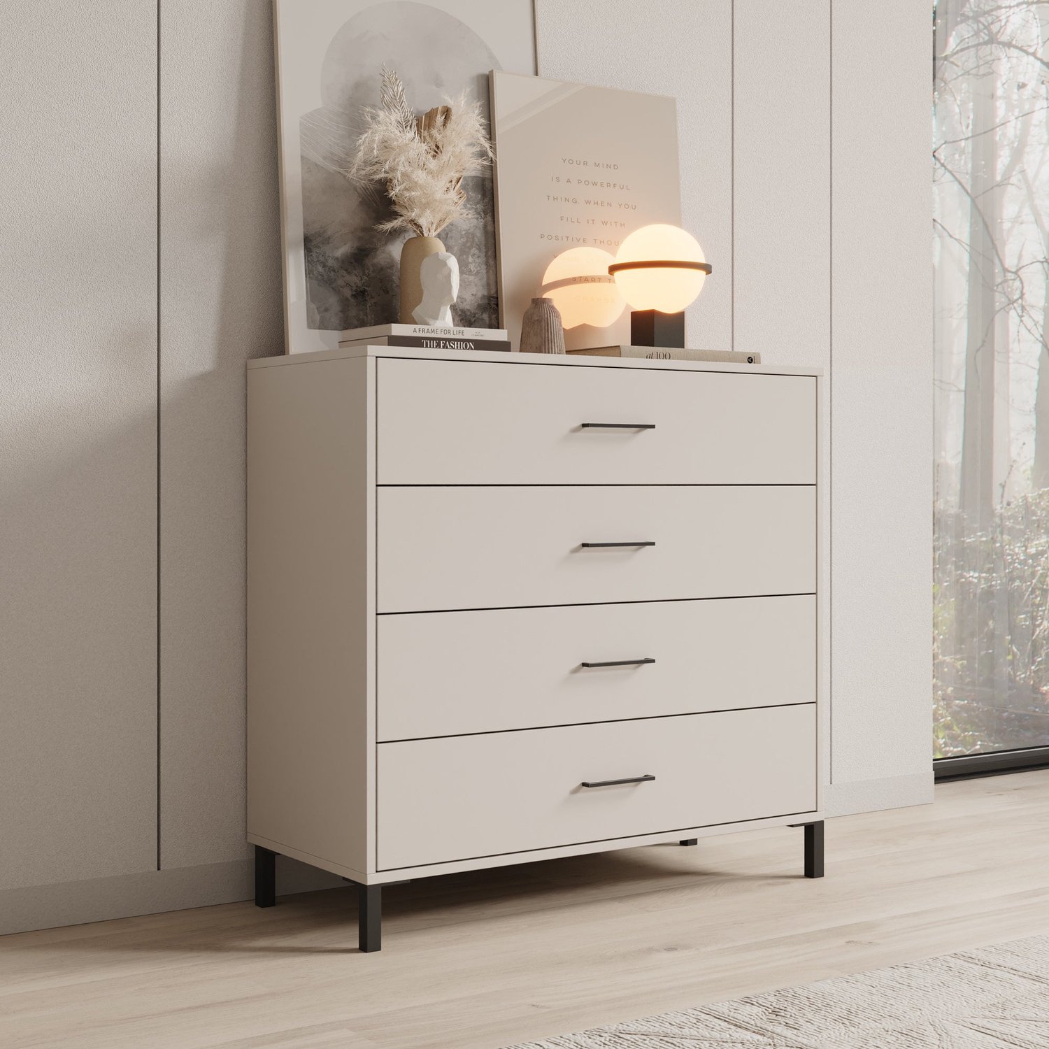 MEUBELLA Ladekast Vidor - Beige - 93 cm
