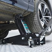 Datona® Hydraulische autokrik - 2,5 ton + Verrijdbare garage ligkar extra lang - Zwart