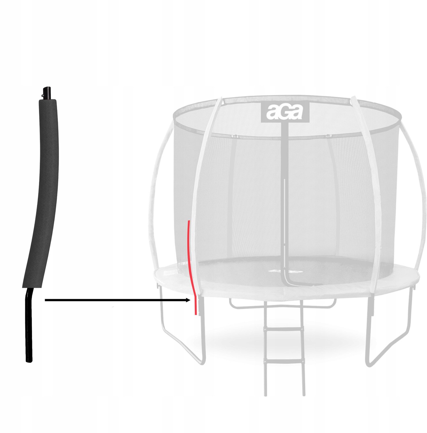 Aga Trampoline Paalhoezen 90cm Zwart - Veiligheid & Duurzaamheid