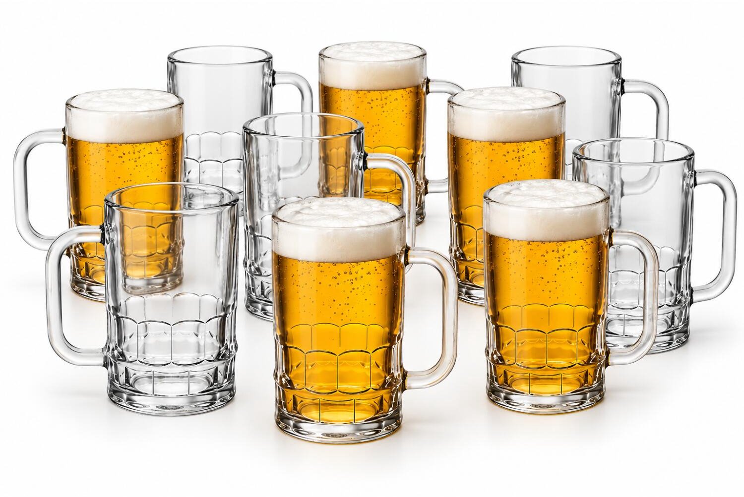 Alessandro Bierglazen - Bierpullen - transparant glas - 10x stuks - 350 ml - bierfeest - oktoberfest
