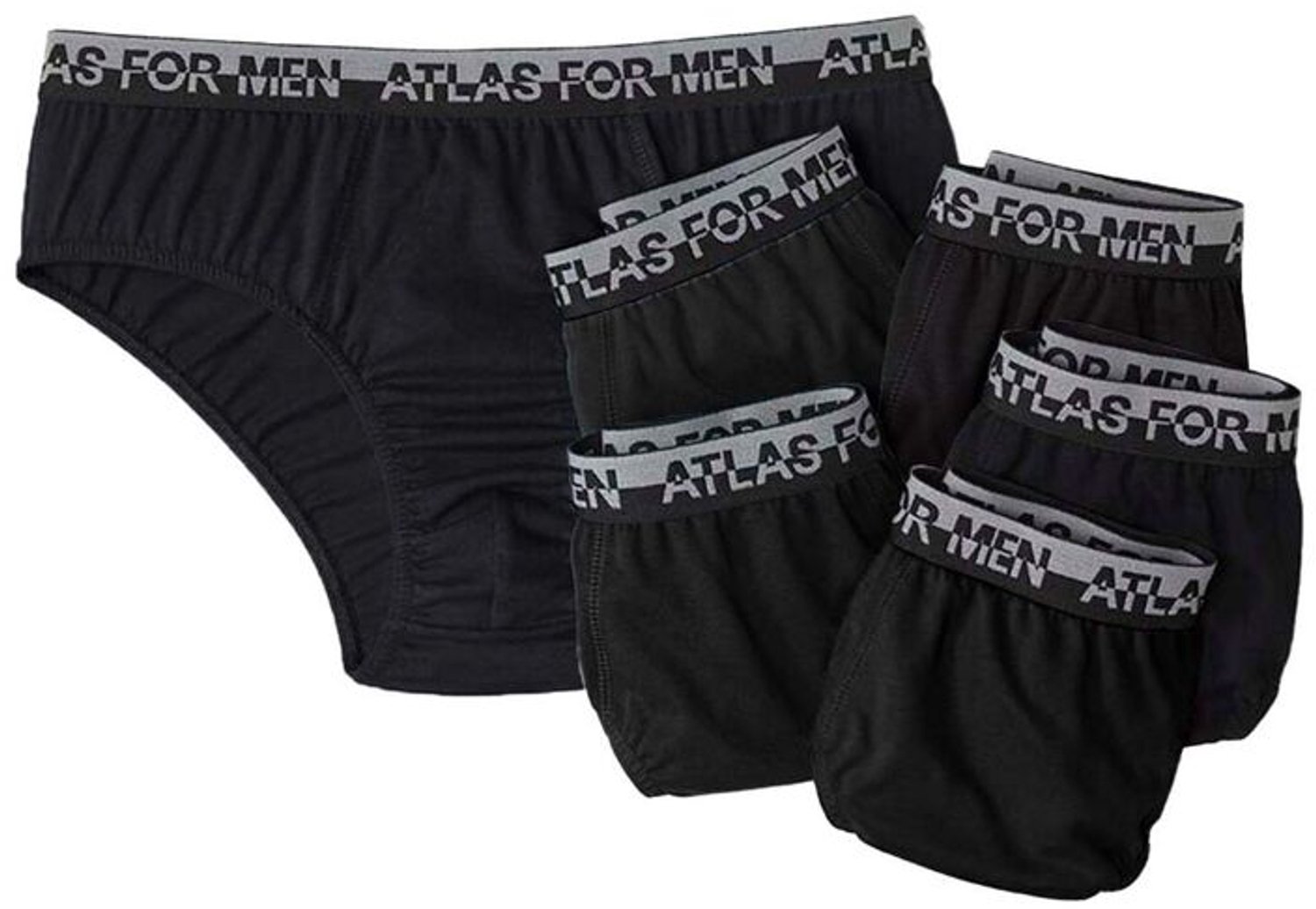 ATLAS FOR MEN - 6-pack effen ondergoed - Heren - Verkrijgbaar in grote maten - 5XL