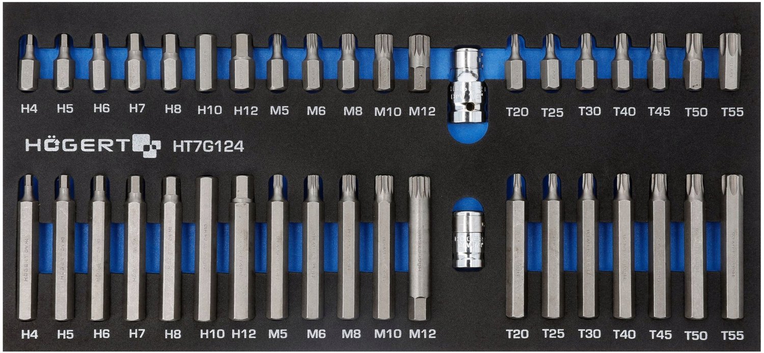 HOGERT 40-delige Schroevendraaier Bit Set Inleg - Torx, Spline, Hex