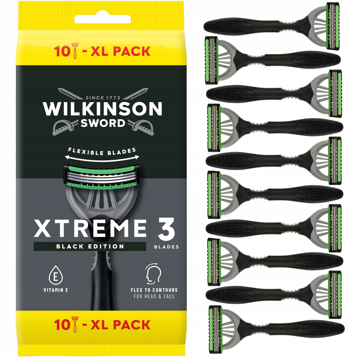 Wilkinson Xtreme 3 Comfort Black Edition Scheermesjes - 10 Stuks