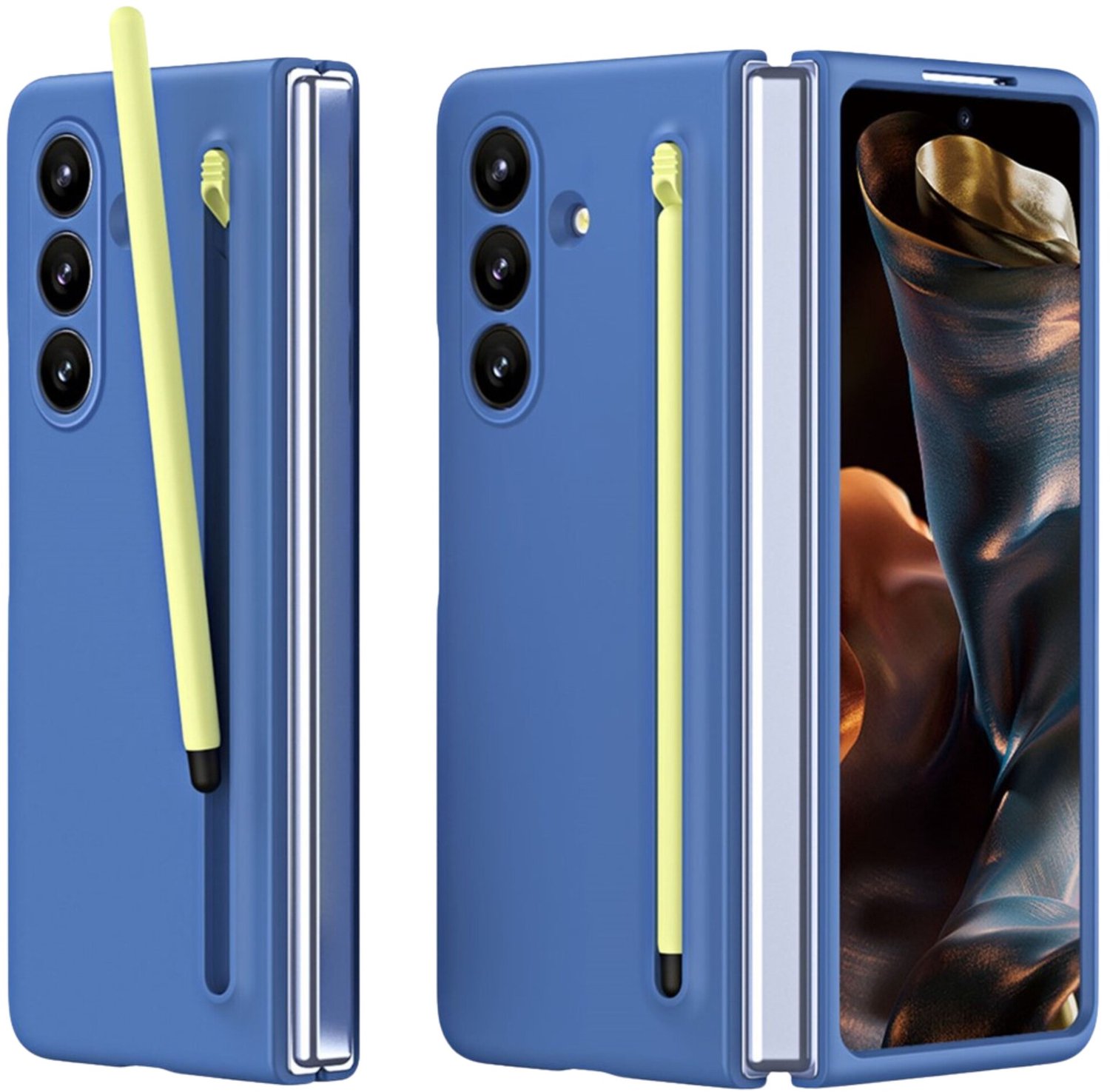 Casety Geschikt voor Samsung Galaxy Z Fold 8 Ultra backcover hoes met Stylus & screenprotector - Blauw
