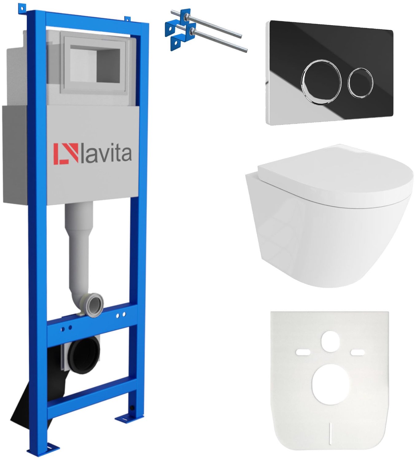 LAVITA complete toiletset SOGO LAV 101 LAV 200.4.2 randloos chroom