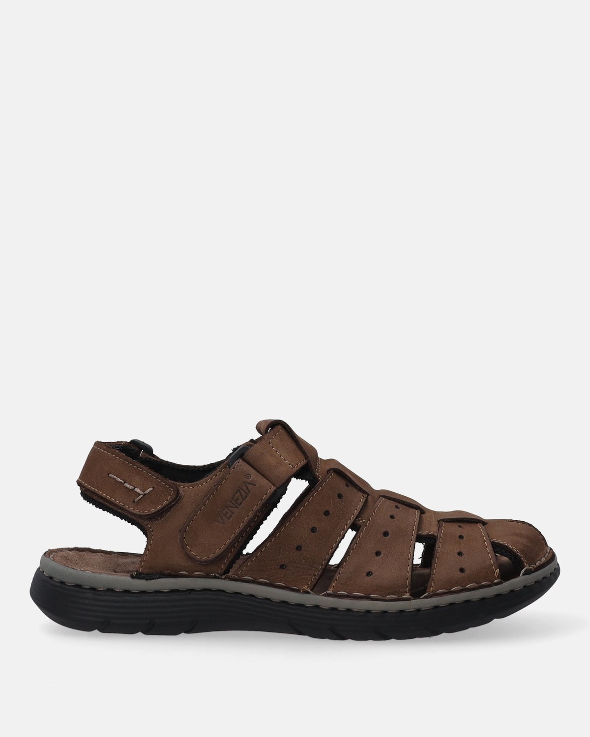 VENEZIA Heren Nubuck Leren Sandalen Bruin