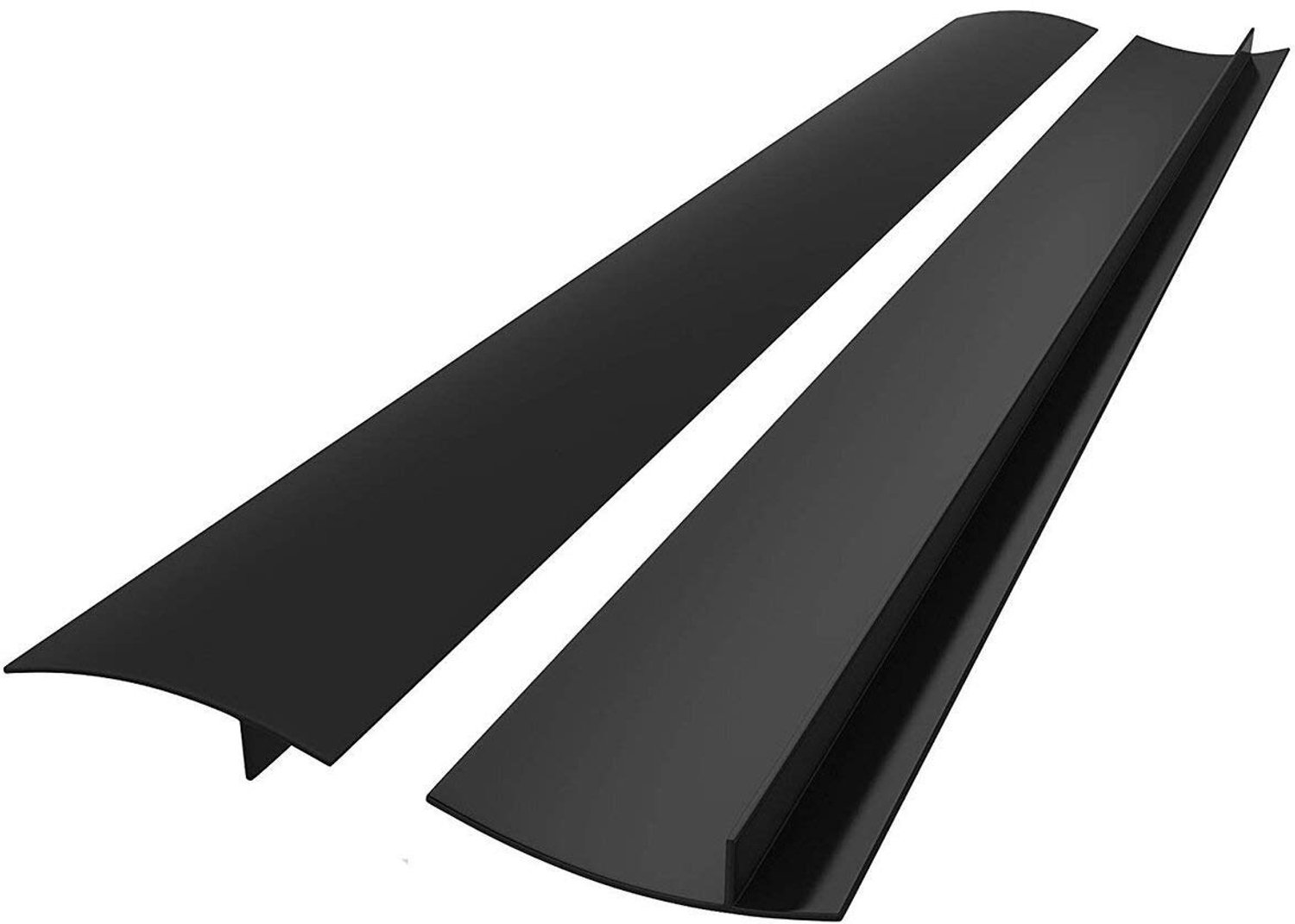 Famanu – Hittebestendige siliconen fornuis gap cover, set van 2 stuks, 21 inch, zwart, voor het afdichten van openingen in de keuken