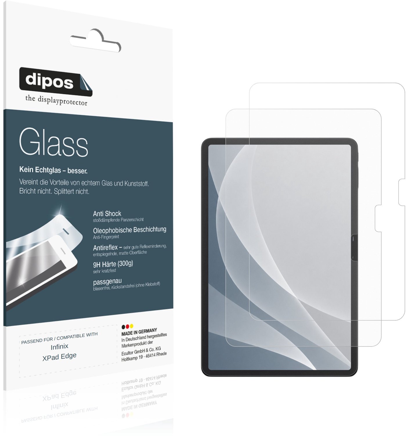 dipos – 2x Matte Pantserfolie geschikt voor Infinix XPad Edge | 9H Screenprotector