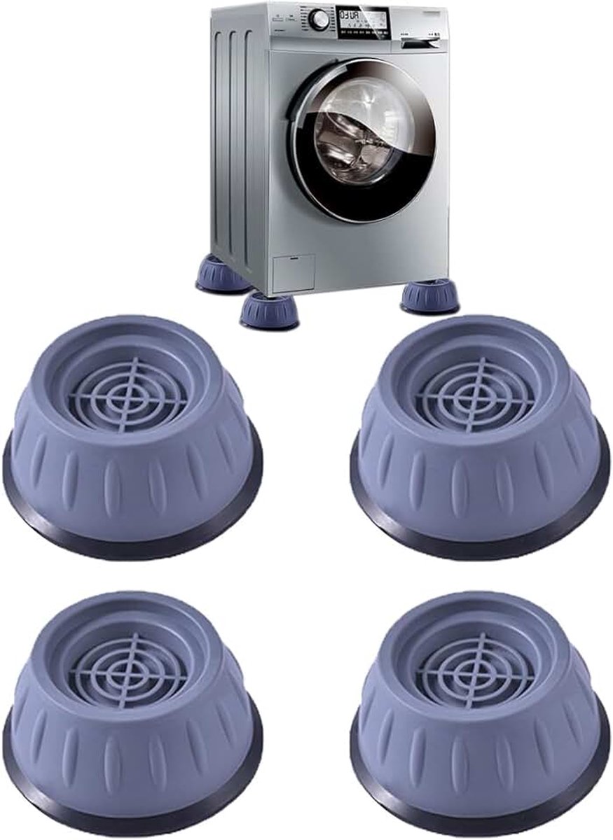 Antivibratievoeten voor wasmachine – set met 4 antislip rubberen pads universeel