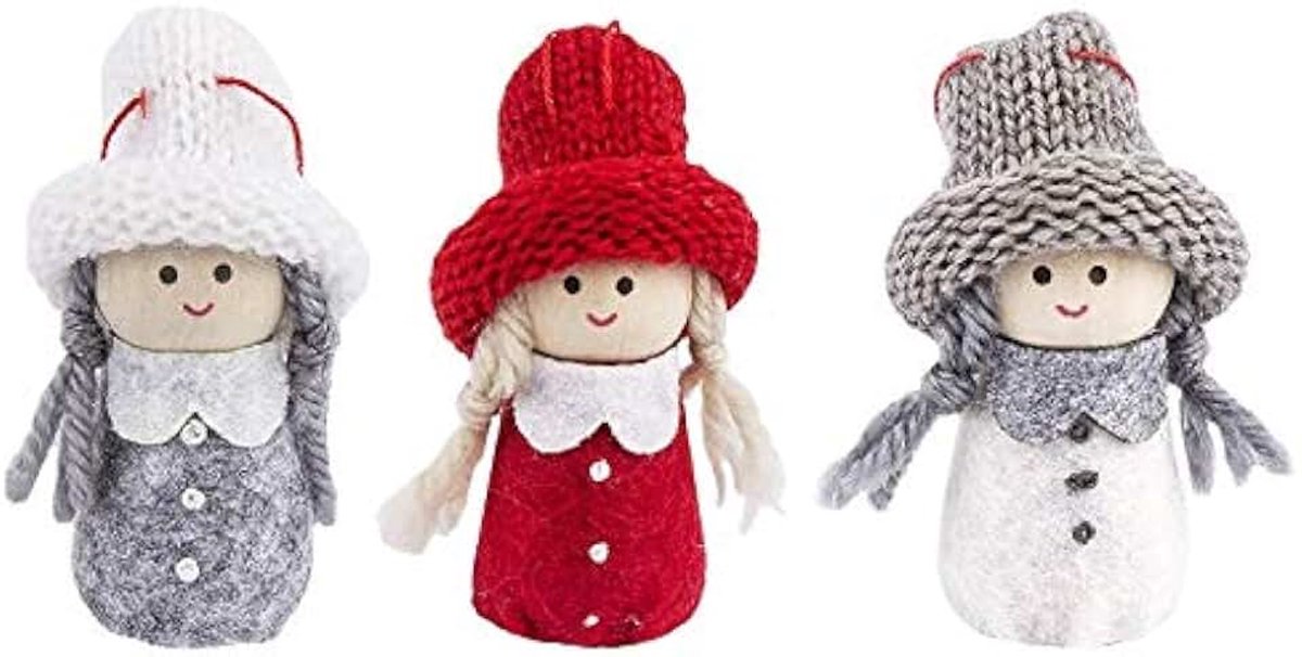Mit Herz Schattige winterpopje, kerstdecoratie, van vilt en gebreid, winter-kinderen (Susi, 3)