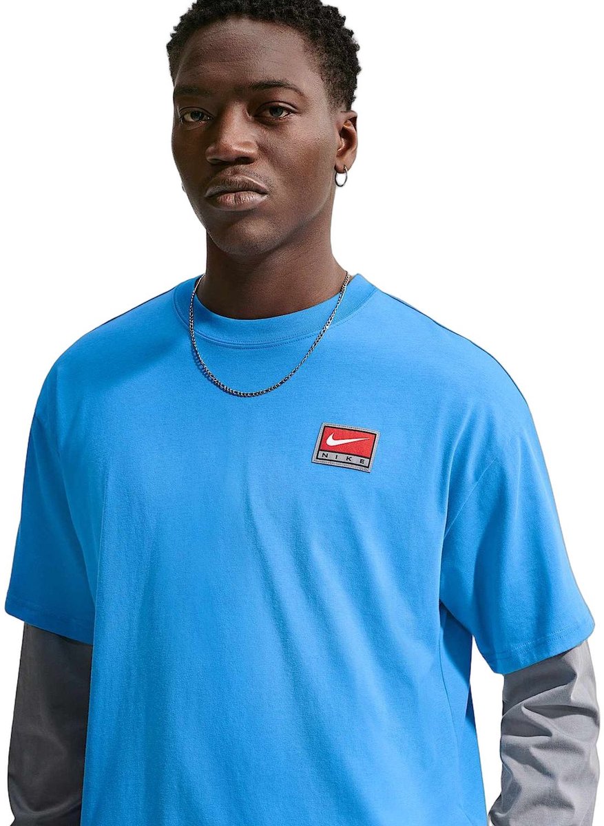 Nike M NL SS BOXY KNIT TOP L Heren T-shirt Blauw