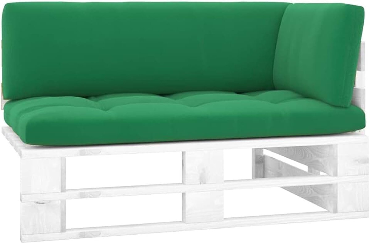 Hoekbank van pallets, geïmpregneerd grenenhout, modulair met kussen, voor tuin en terras