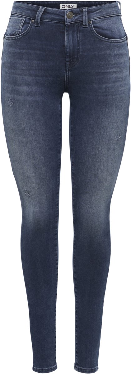 Only blauwe dames jeans   Regular waist   Stonewash wassing   Skinny Fit   5-Pocket zakken   Knoop- en ritssluiting   Duurzaam   Regular waist Blauw
