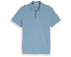 Tom Tailor - Piqué-poloshirt met geborduurd logo - Maat M - mountain spring blue