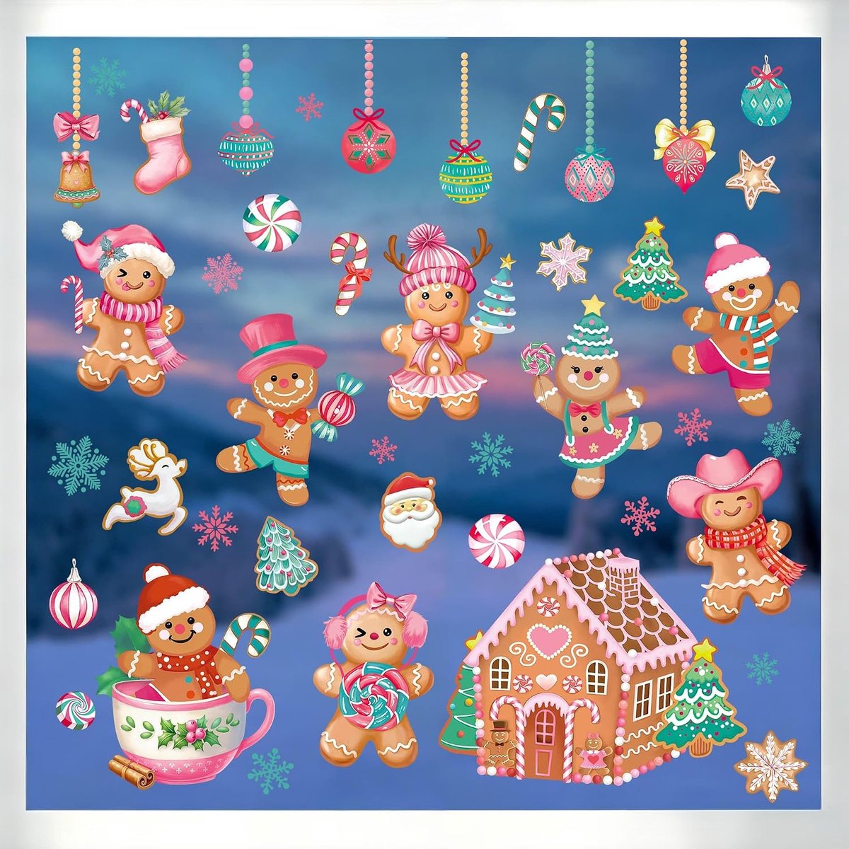 Raamstickers Klampt Xmas Decoraties Decals Geschenken
