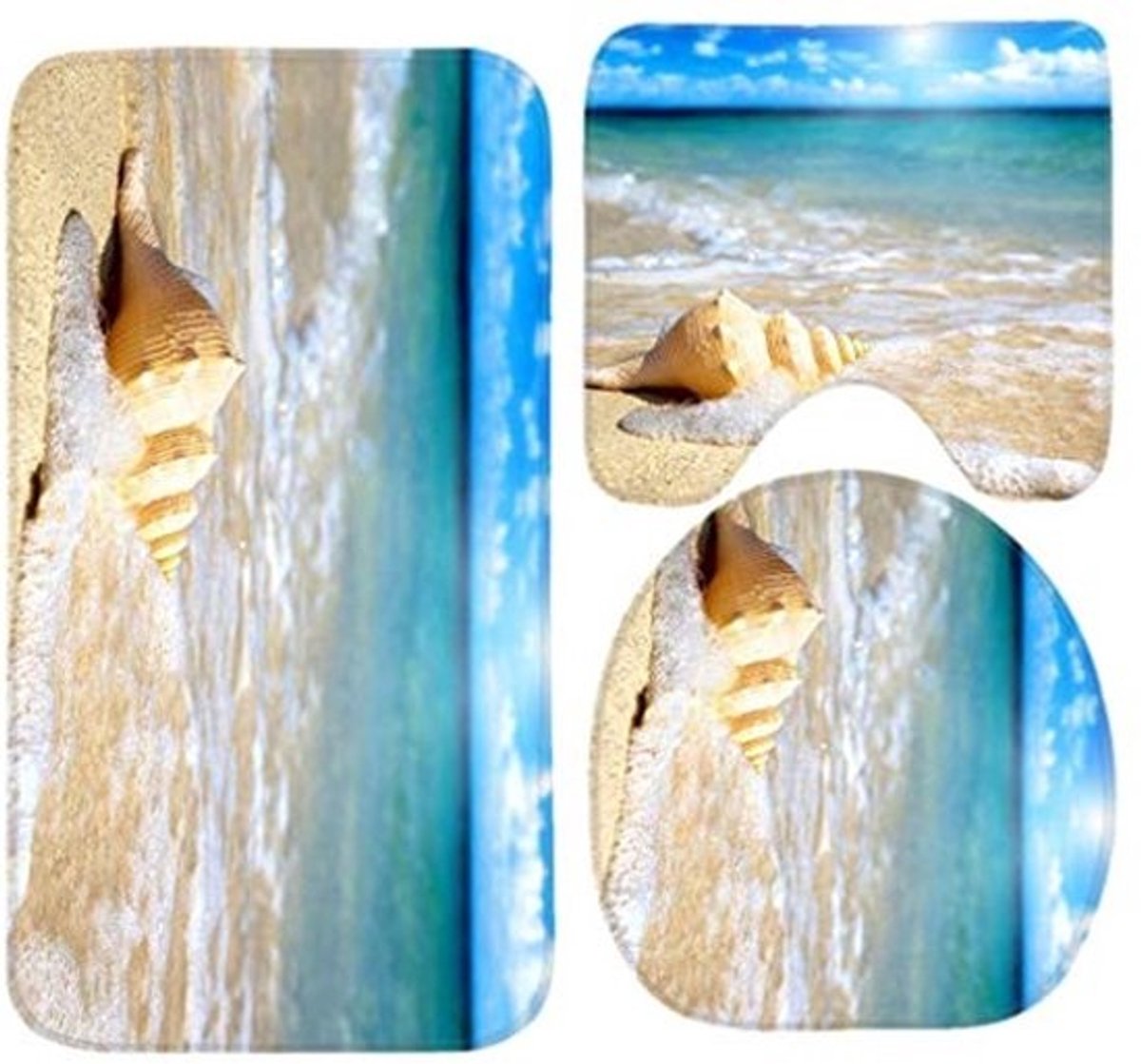 Zee Strand Zonsondergang Badmat Set - Antislip Badkamer Matten