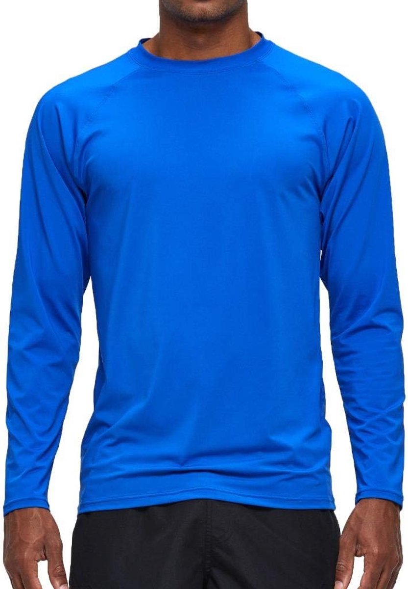 Rash Guards shirt met lange mouwen voor heren, kleurecht, uv-bescherming, functioneel shirt met lange mouwen, sneldrogend, ademend, wandelshirt, UPF 50+, zonwering, voor jongens, surfen