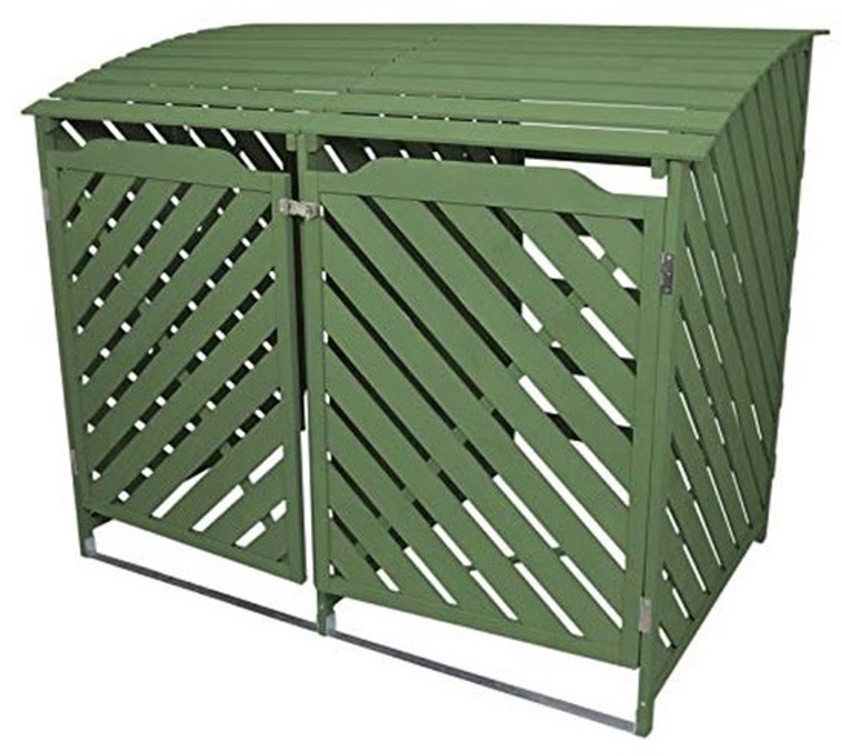 Dubbellaagse Afvalbak in Saliegroen – 122cm x 149cm x 92cm