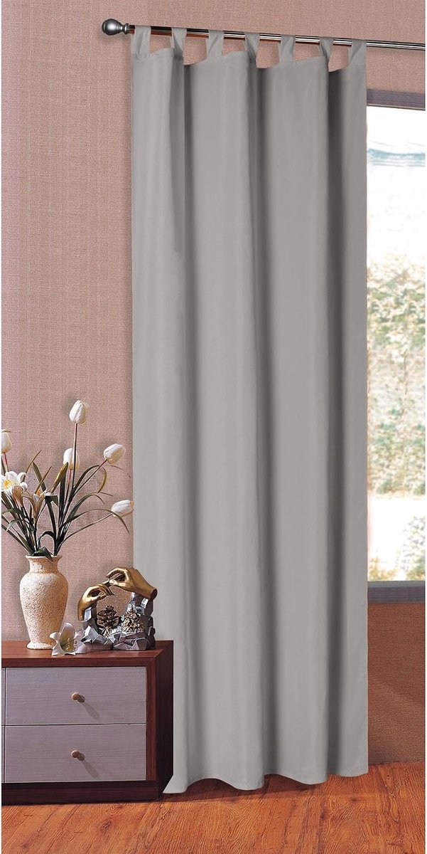 Gordijnen, matte effen gordijnen met oogjes, van elegante micro satijnvezelstof. 20400., grijs, 175 x 140 cm