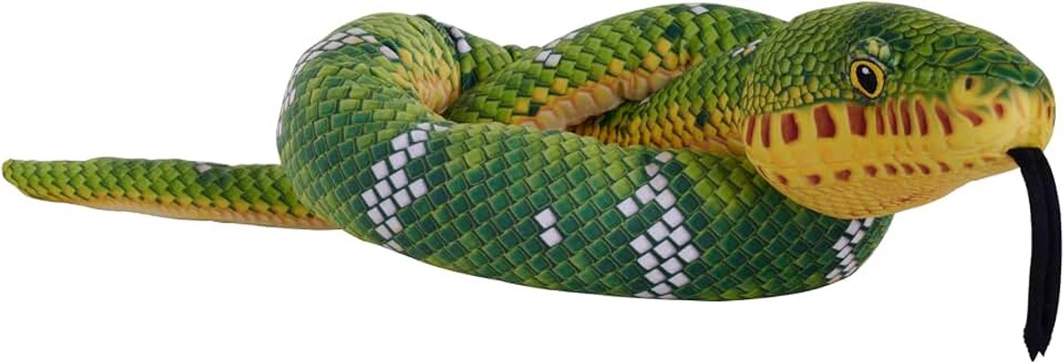 Wild Republic Slangen Emerald Tree Boa, Gevuld dier, 137 cm, pluche speelgoed, vulling is gesponnen gerecyclede waterflessen