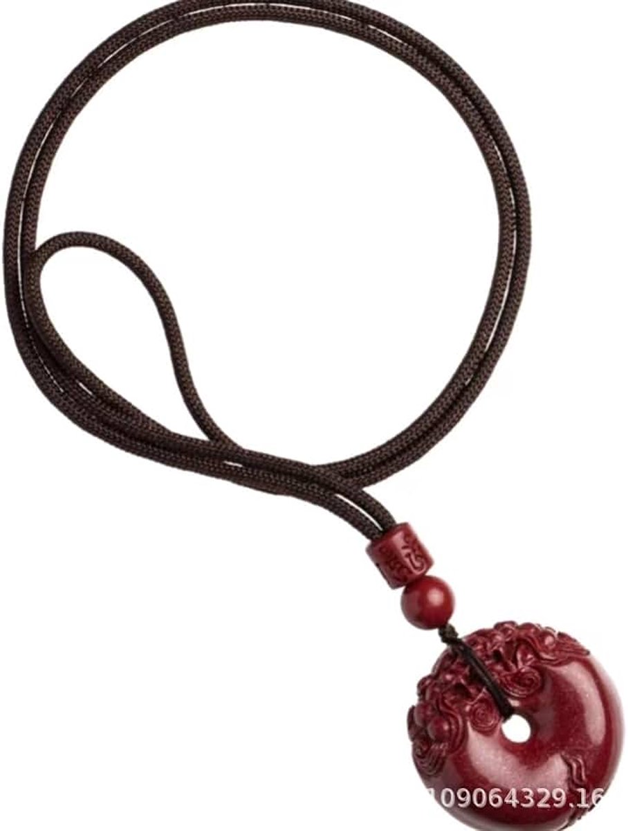 Cinabrio Natural/Pixie Hebilla de paz Colgante/Joyería fina para Hombre y Mujer/Regalo de cumpleaños, Navidad, temporada escolar