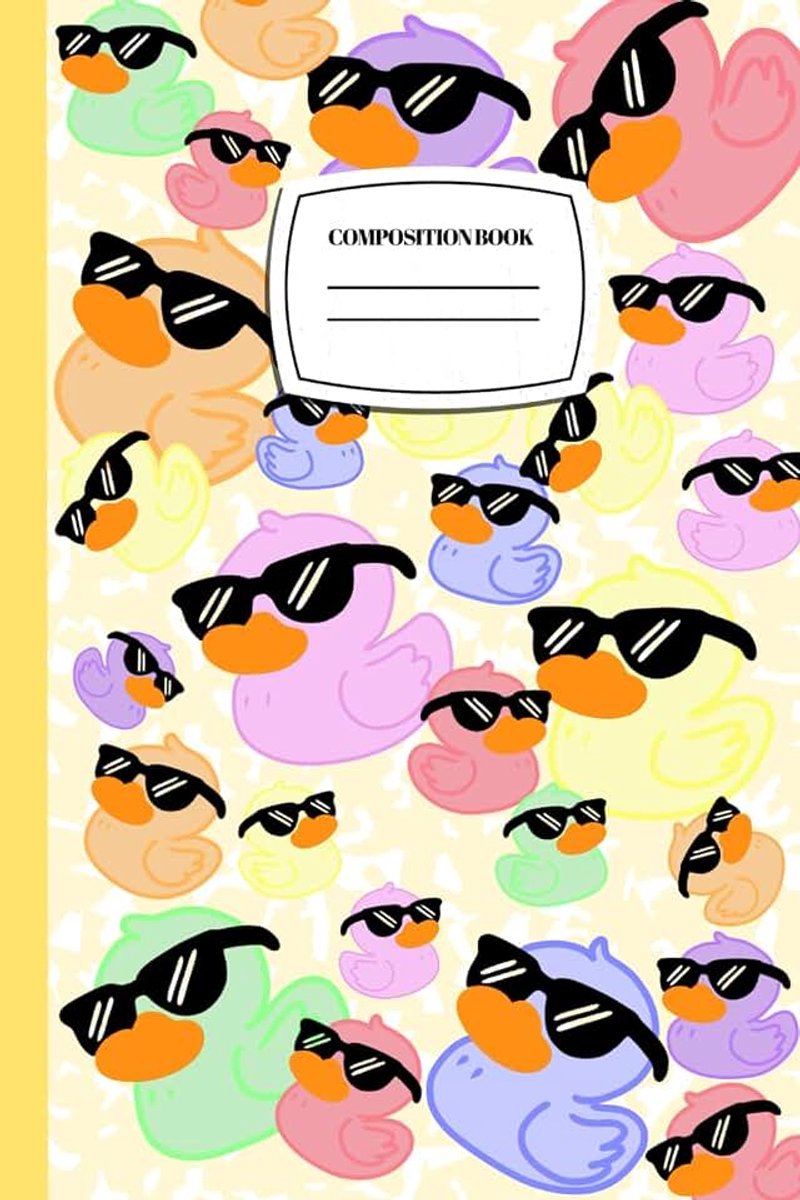 Multi-Color Yellow Rubber Duck Composition Notebook | Journal | 100 Pages | Lined Pages