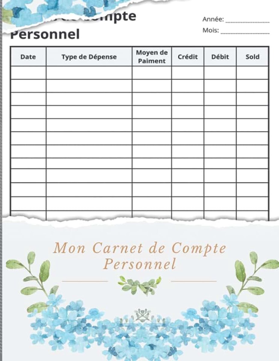 Compte Personnel: Cahier de Compte Personnel | cahier familial | organisateur de pour gérer les dépenses et la gestion des finances personnelles