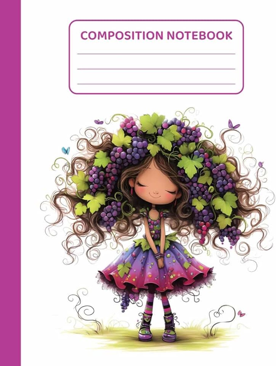 Notebook: Vine Fairy | Wide Ruled Lined Journal: 7.5" x 9.25", 124 Pages, Elementary School Writing Notebook